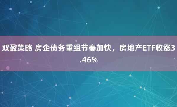 双盈策略 房企债务重组节奏加快，房地产ETF收涨3.46%